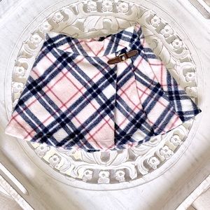 JANIE AND JACK Equestrian Buckle Brushed Pink Blue Plaid Pleated Skirt